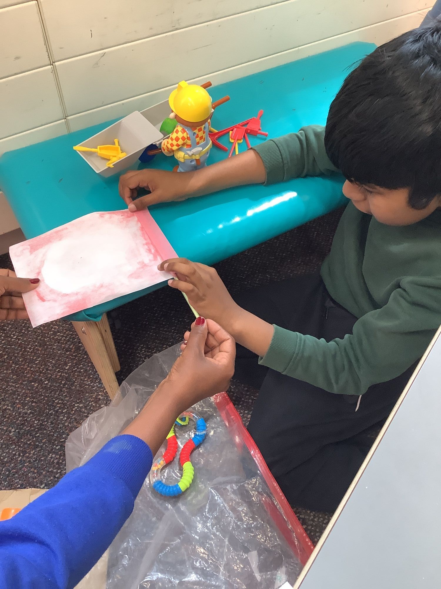 Pupil making flags 