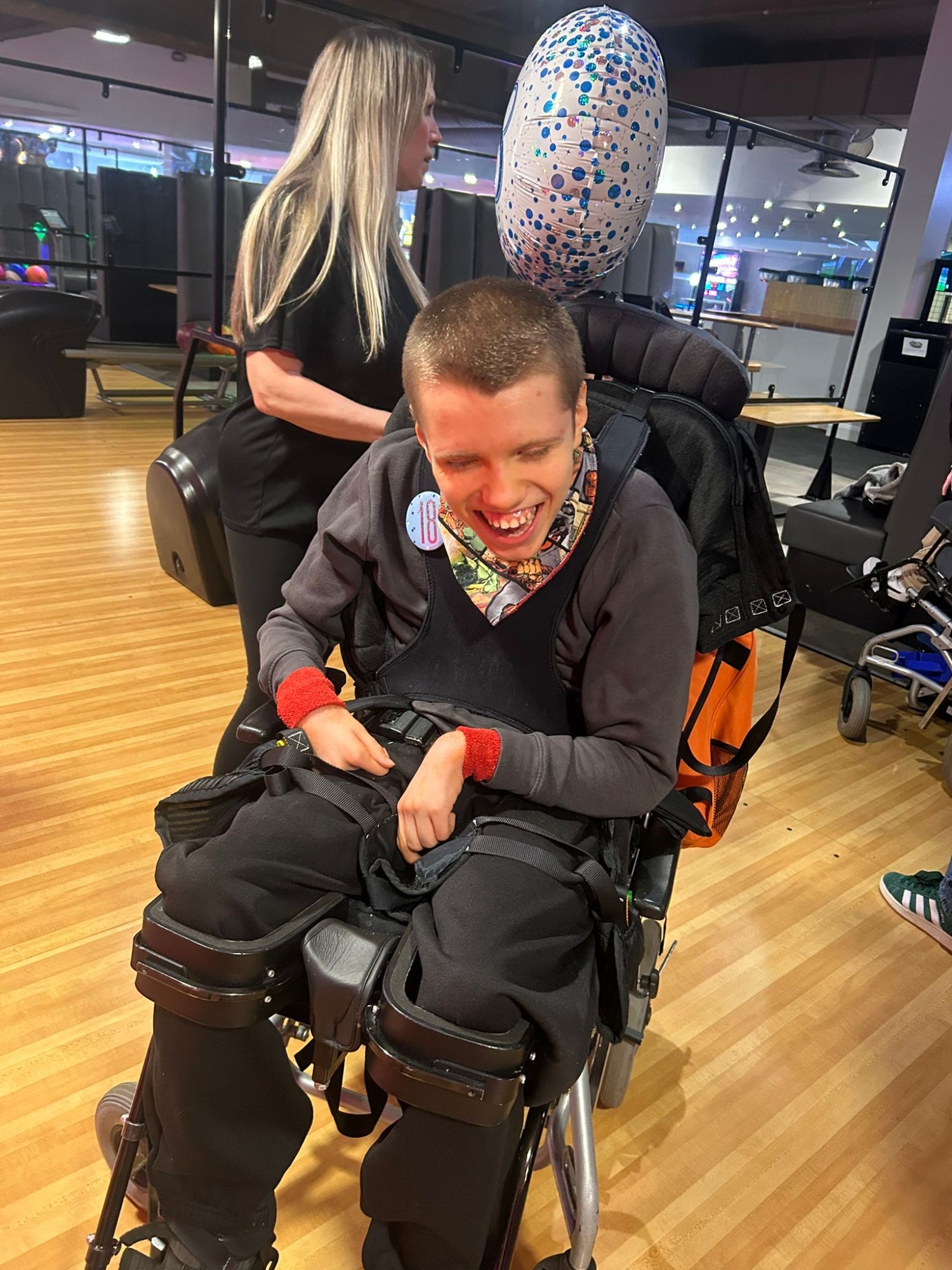Pupil at a bowling alley