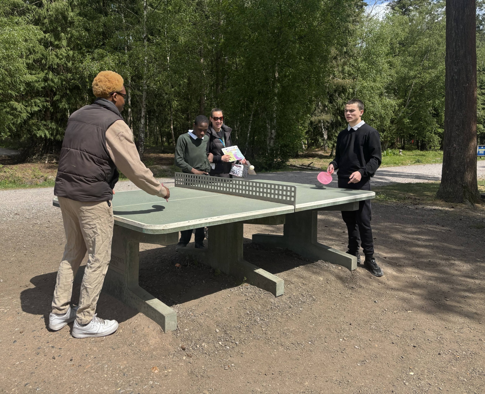 Pupils playing table tennis