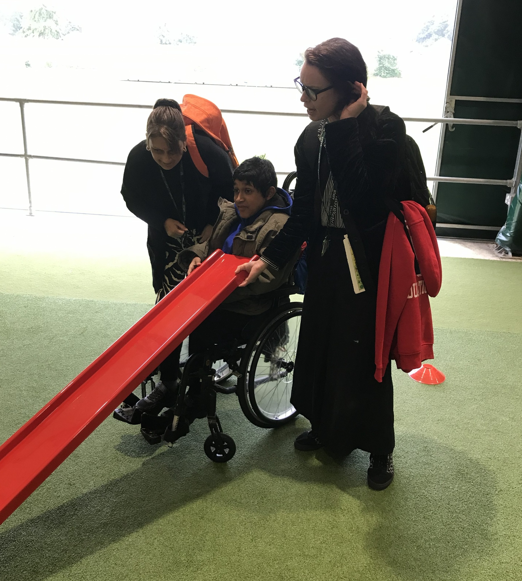 Pupil doing a curling activity 